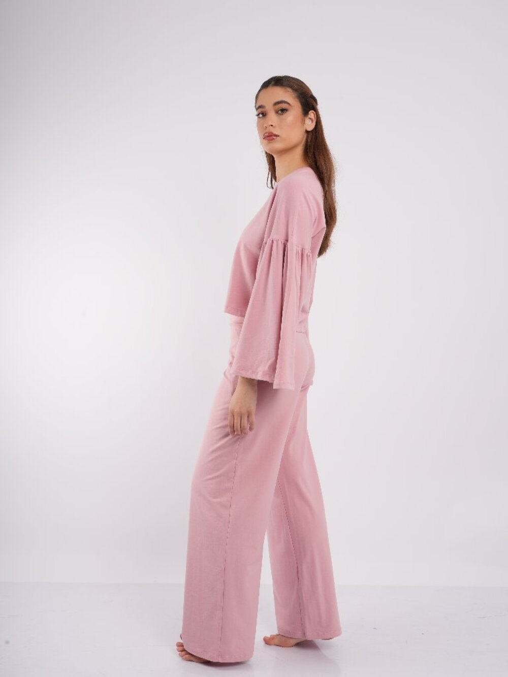Cotton wide leg pants pink